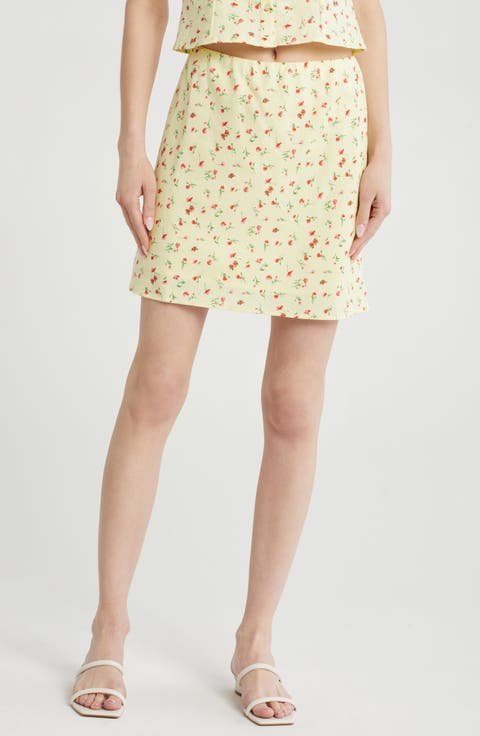 Linen Blend Miniskirt
