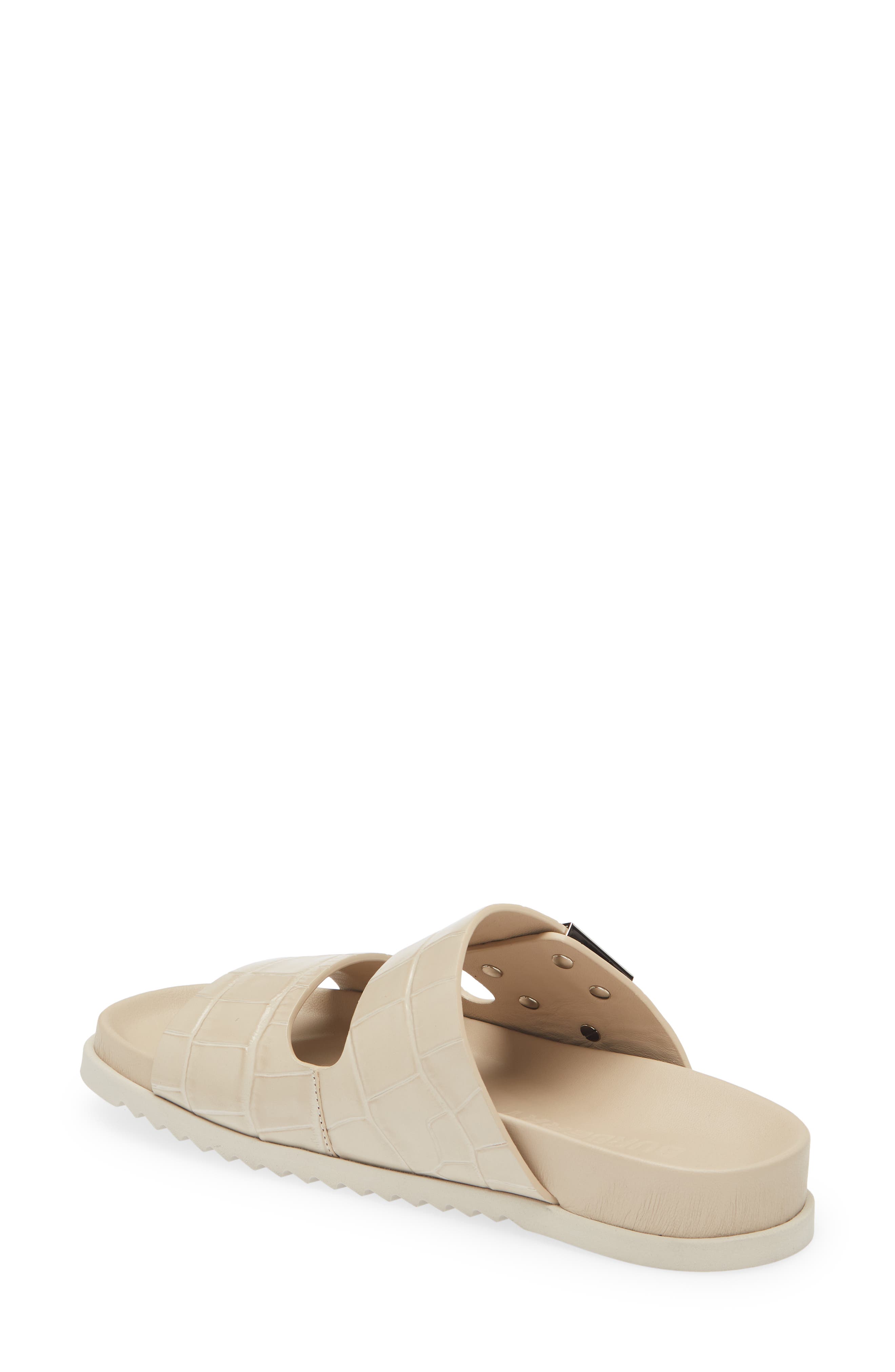 Burberry Olympia Croc Embossed Sandal, Alternate, color, Soft Fawn