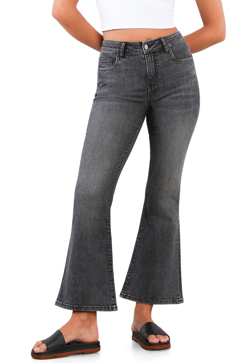 HINT OF BLU Perfect Flare Jeans, Main, color, Soft Grey