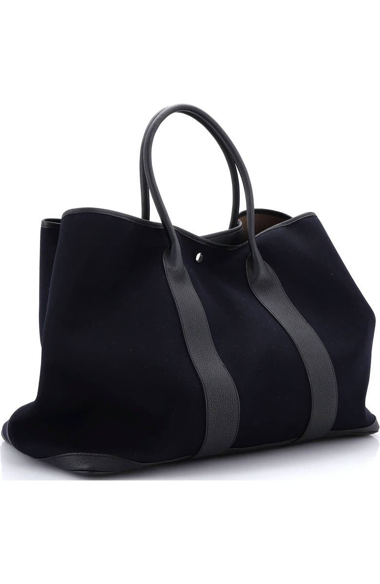 Pre-Owned Hermes Garden Party Tote Toile and Leather 49, Alternate, color, Bleu Indigo