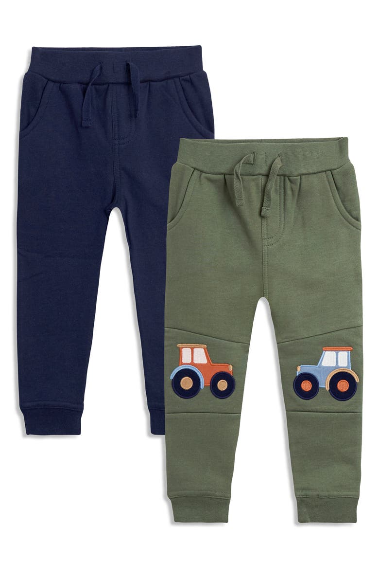 JOJO MAMAN BEBE Kid's 2-Pack Cotton Jersey Joggers, Main, color, Khaki