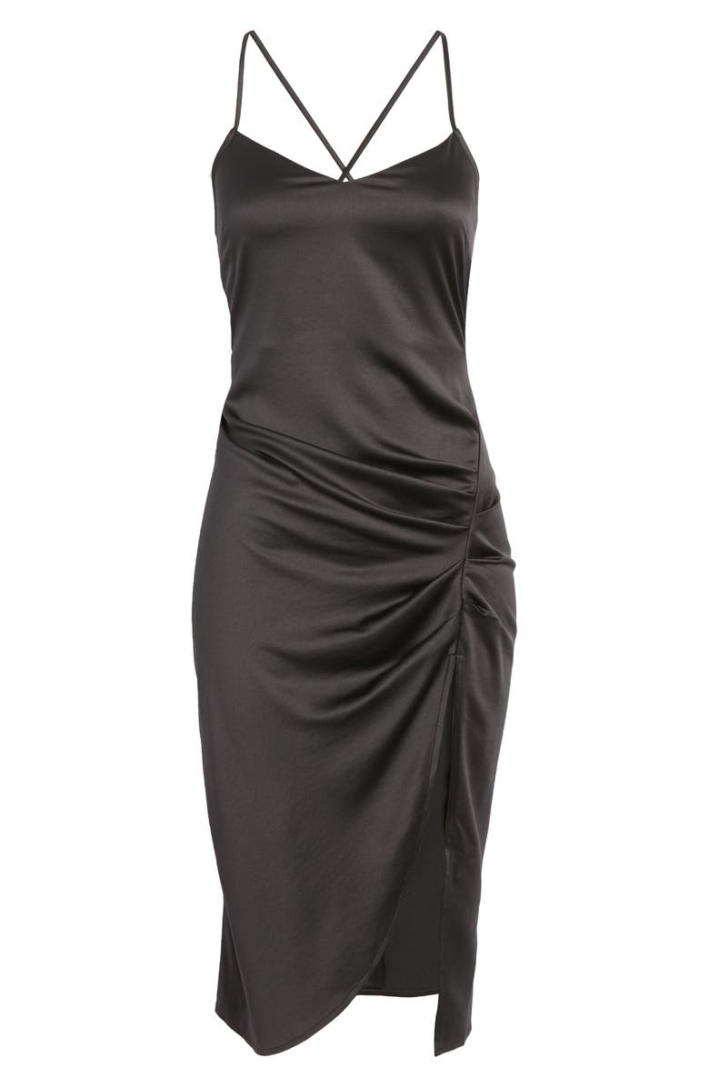 Open Edit Strappy Shirred Sleeveless Midi Dress, Alternate, color,