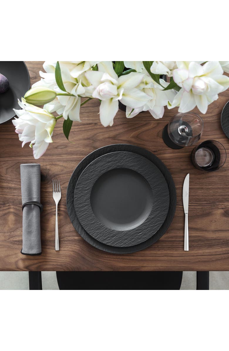 Villeroy & Boch Manufacture Rock Dinner Plate, Alternate, color, Black