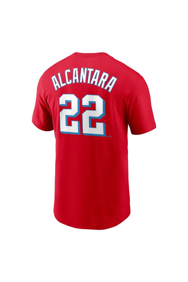 Men's Nike Sandy Alcantara Red Miami Marlins City Connect Name & Number T-Shirt, Alternate, color, Red
