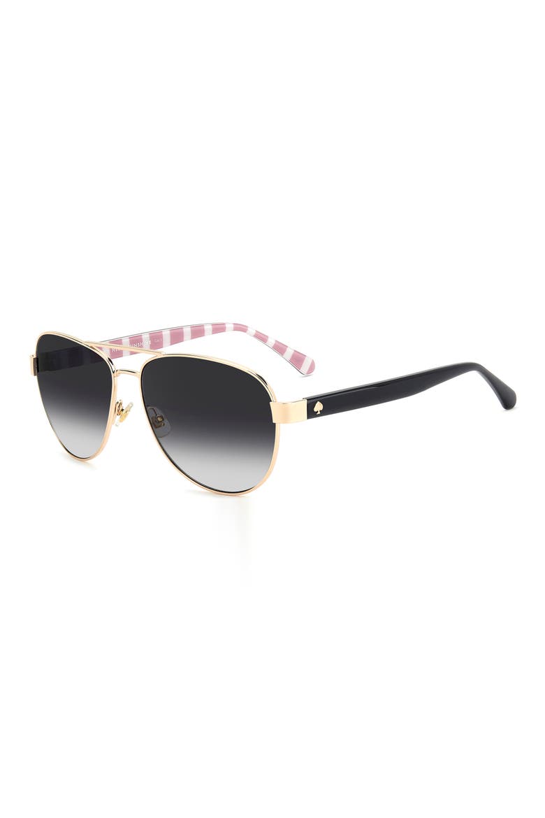 polina 61mm polarized gradient pilot sunglasses, Alternate, color, GOLD BLACK/ GREY SF PZ
