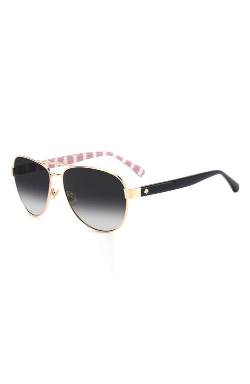 Kate Spade New York Polina 61mm Polarized Gradient Pilot Sunglasses In Gold