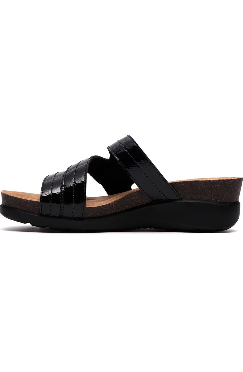 Clarks<sup>®</sup> Calenne Holly Wedge Slide Sandal, Alternate, color, Black Pat