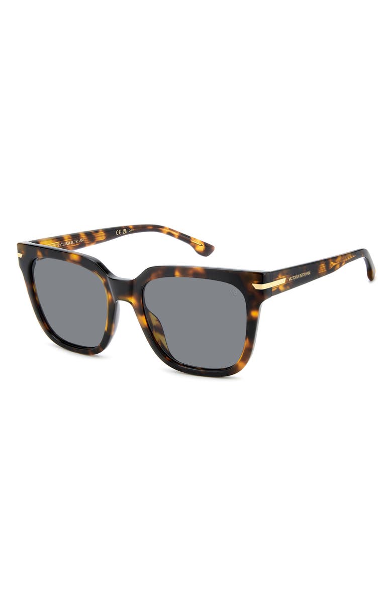 Victoria Beckham 53mm Square Sunglasses, Alternate, color, Brown Havana/ Grey