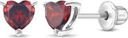 In Season Jewelry Cubic Zirconia Birthstone Heart Solitaire Earrings