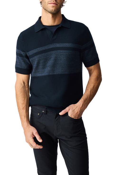 Mount Albert Stripe Short Sleeve Cotton Sweater