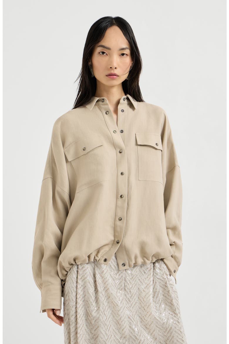 Fluid twill shirt, Main, color, Sand