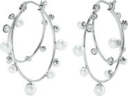 Tory Burch Crystal Double Hoop Earrings