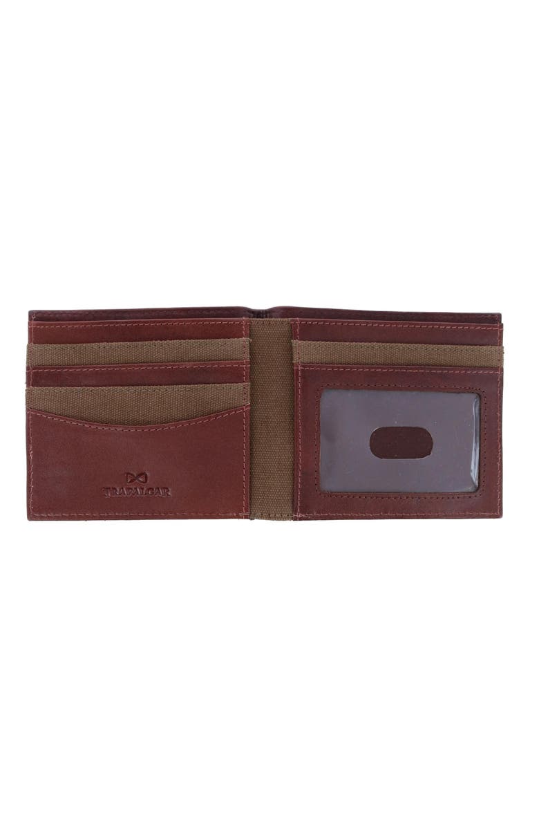 Trafalgar Charing Cross RFID Leather & Canvas Bi-Fold Wallet, Alternate, color, 