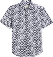 Bugatchi Miles OoohCotton® Palm Tree Print Short Sleeve Button-Up Shirt