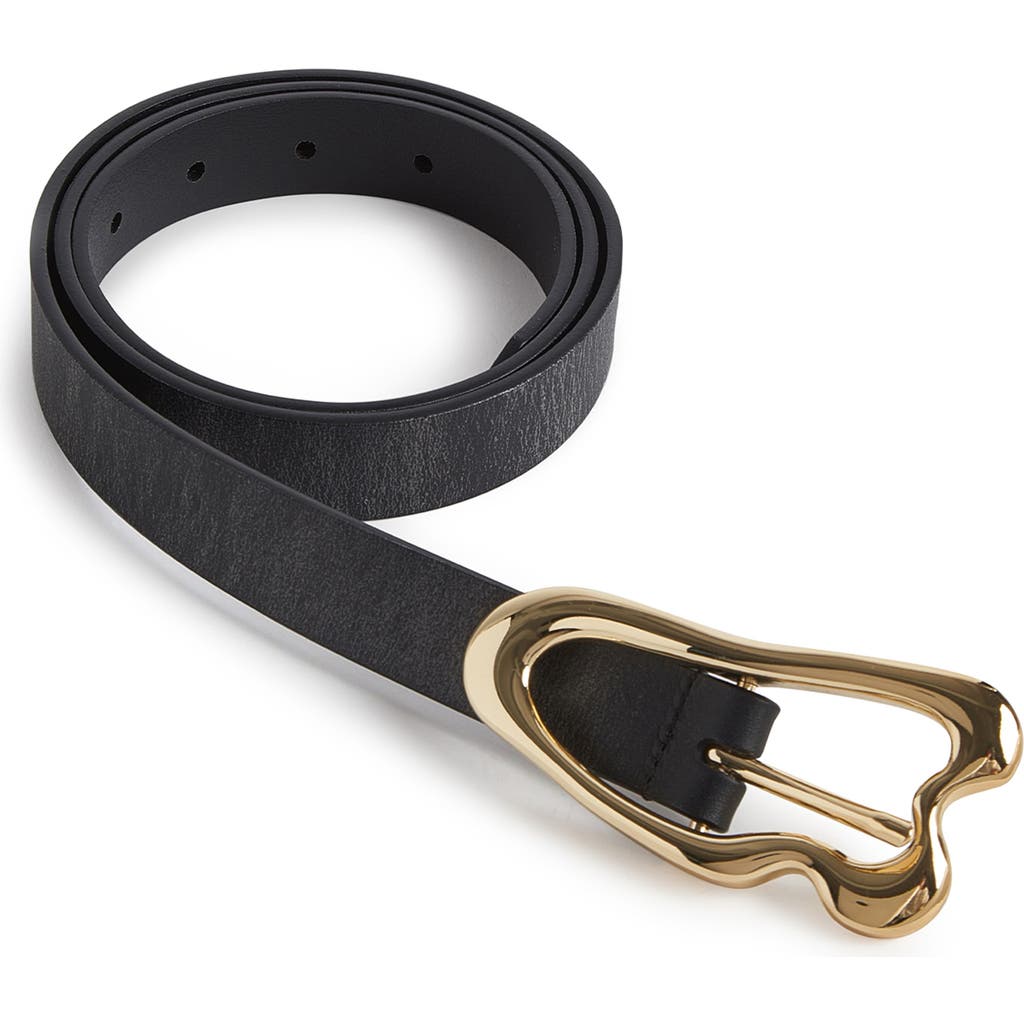 Cynthia Rowley Signature Thin Buckle Belt In Black