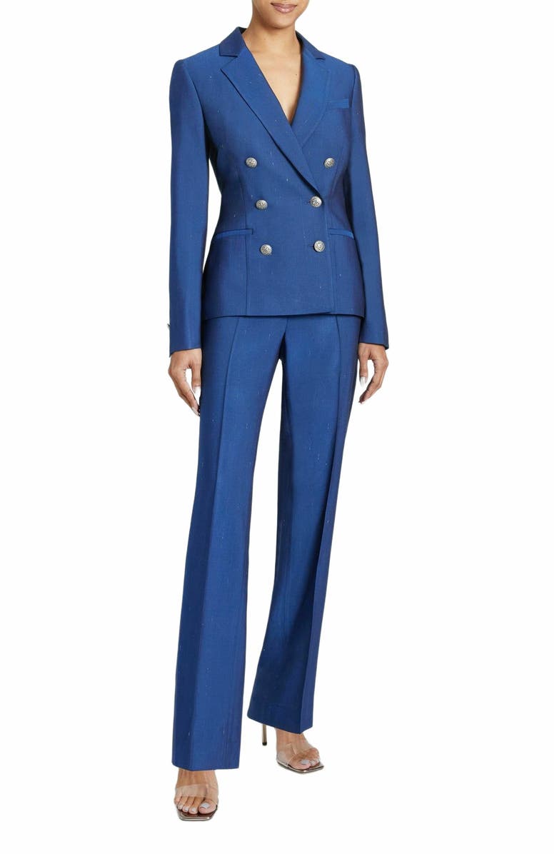 Santorelli QUINN Double Breasted Jacket with Subtle Stripes, Alternate, color, 