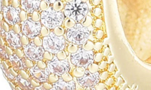 Adornia 14k Gold Plated Cz Secure Hinge Hoop In Gold
