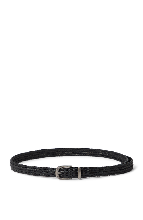Brunello Cucinelli Woven Belt In Black