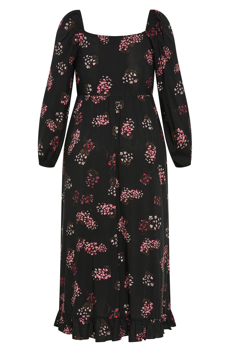 City Chic Murphy Long Sleeve Smocked Bodice Maxi Dress, Alternate, color, Floral