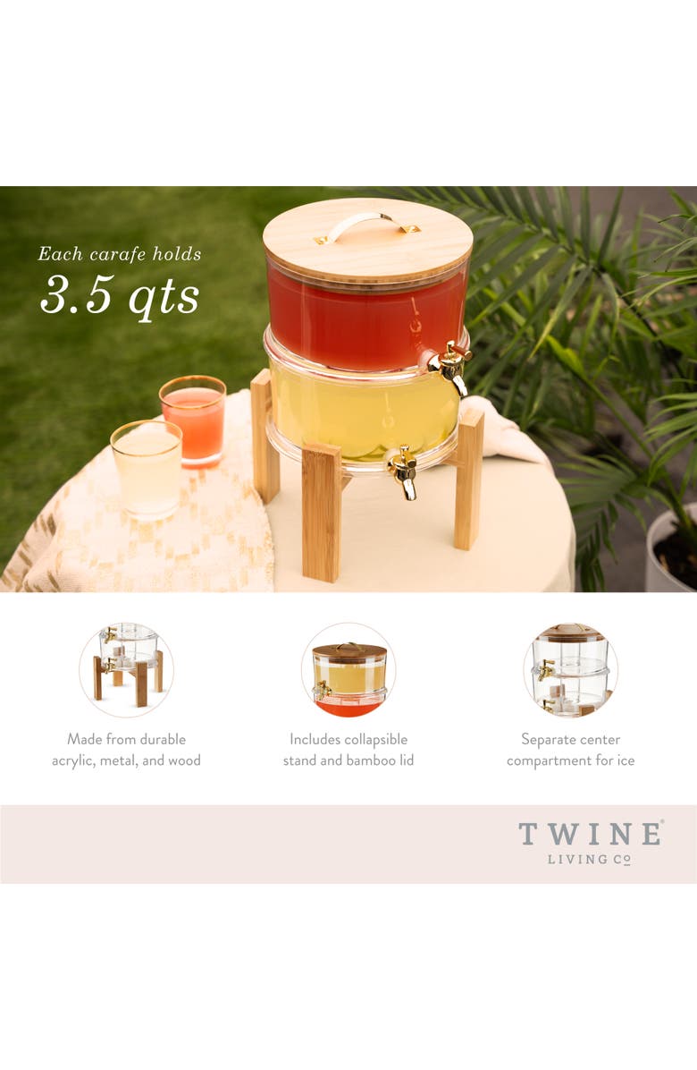 TWINE Outdoor Double Drink Dispenser, Alternate, color, Clear