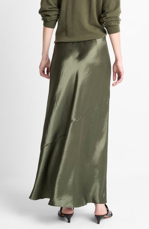 Vince Bias Panelled Maxi Skirt In Green