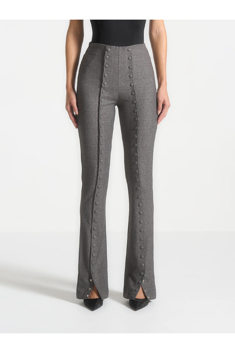 Therese Tailored Button Detail Trousers, Alternate, color, Dark Grey