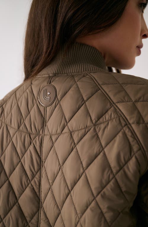 Lole Quilted Water Repellent Nylon Bomber Jacket In Brown