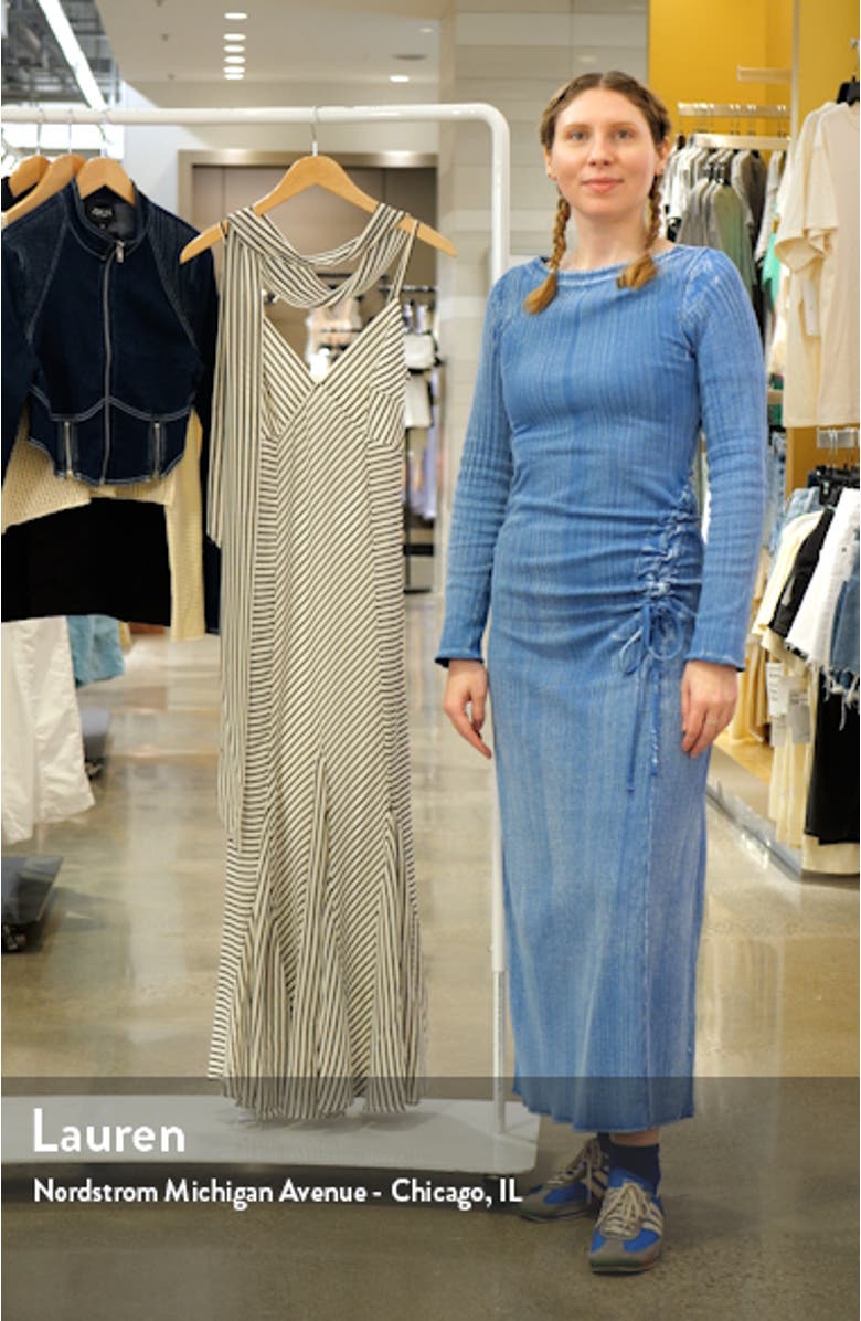 Directional Stripe Maxi Dress with Scarf, sales video thumbnail