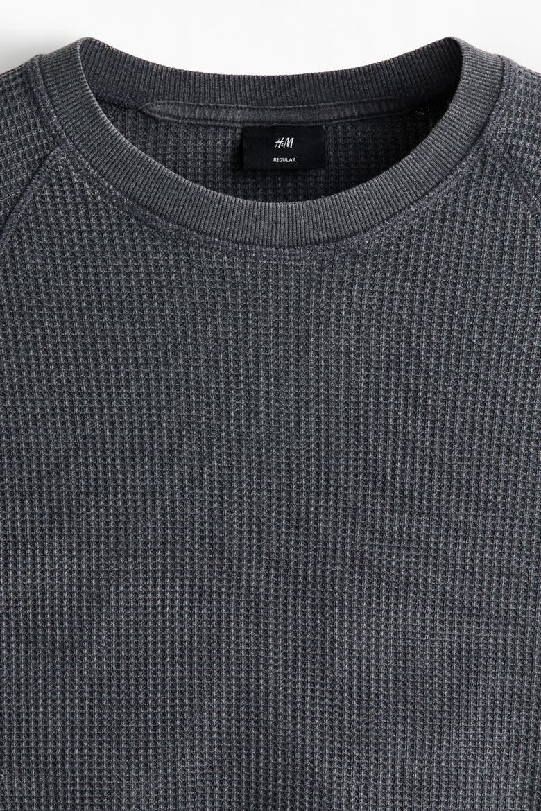 Regular-Fit Waffled Shirt, Alternate, color, Dark gray