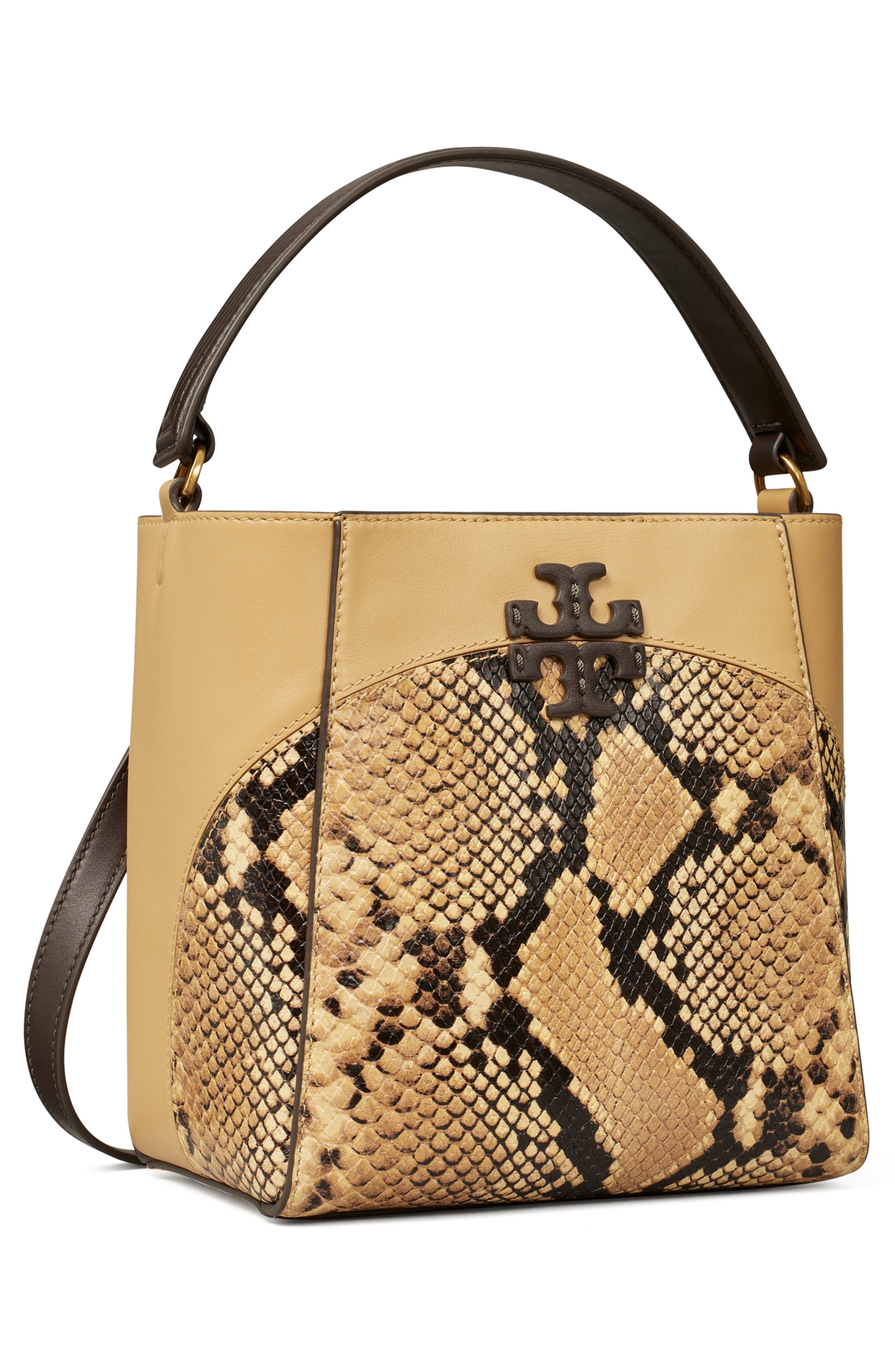 Tory Burch Small McGraw Snake Embossed Leather Crossbody Bag, Alternate, color, 