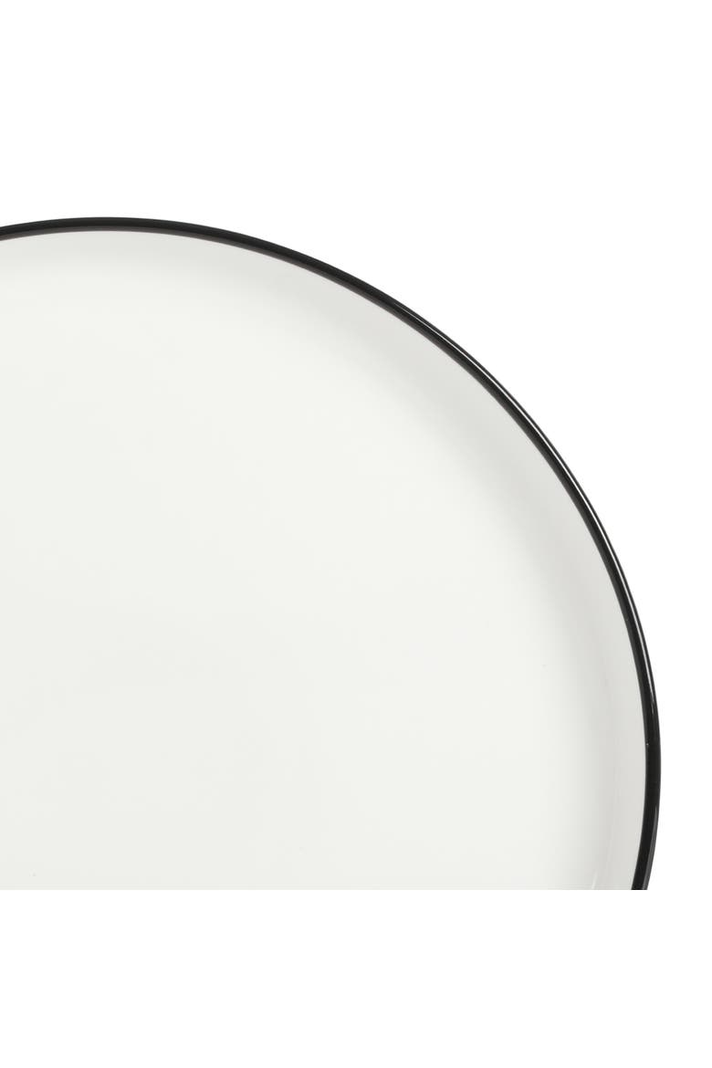 Oslo 16 Piece Dinnerware Set, Alternate, color, White with Black Rim