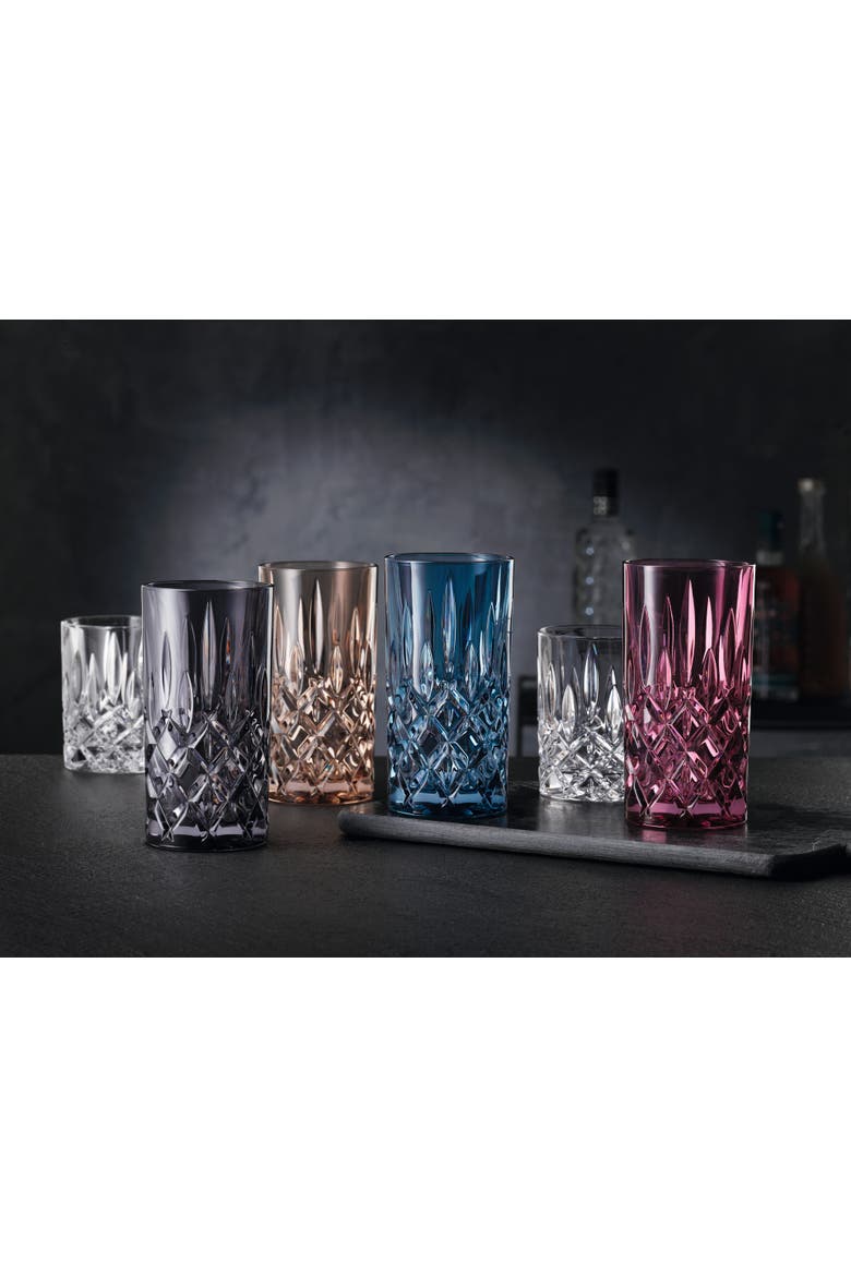 Noblesse Set of 2 Long Drink Highball Glasses, Alternate, color, Smoke