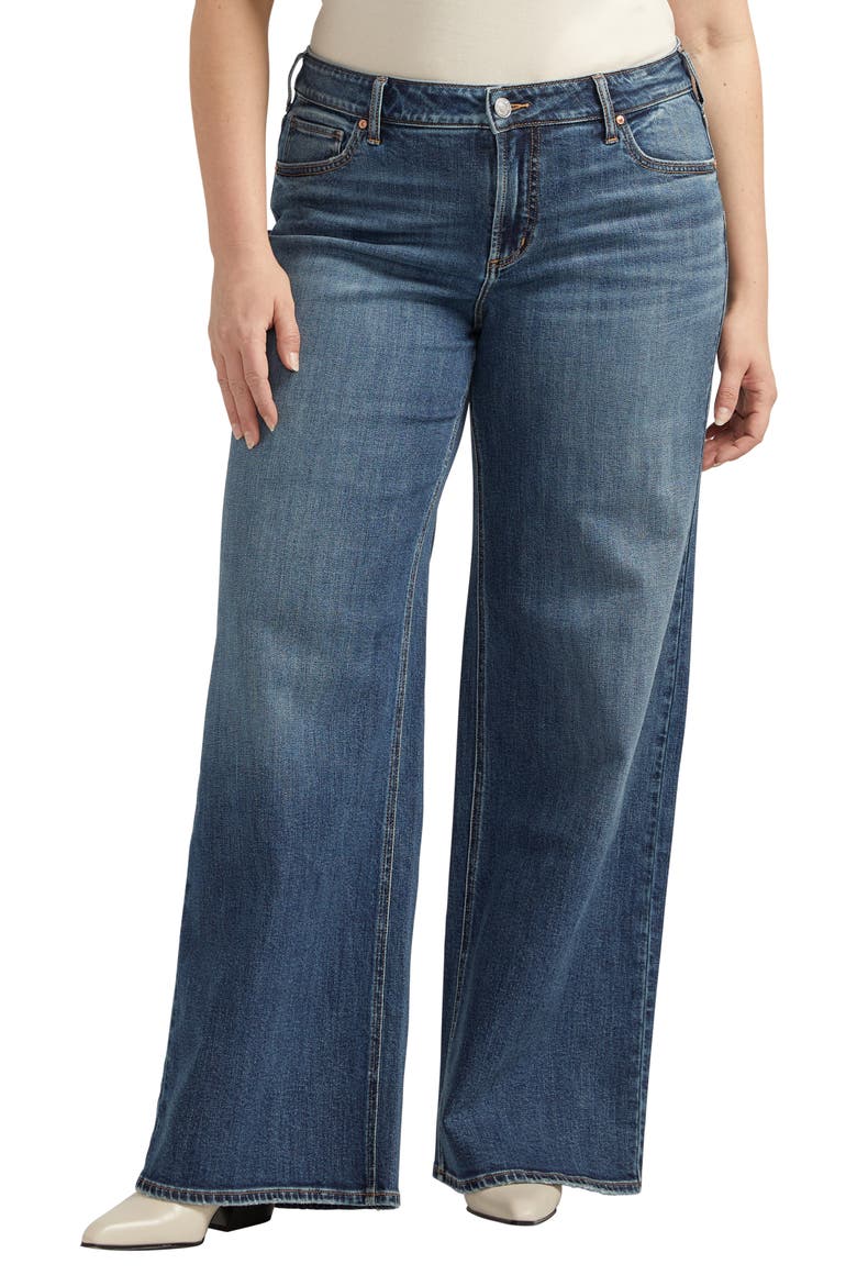 Suki Curvy Mid Rise Wide Leg Jeans, Main, color, INDIGO