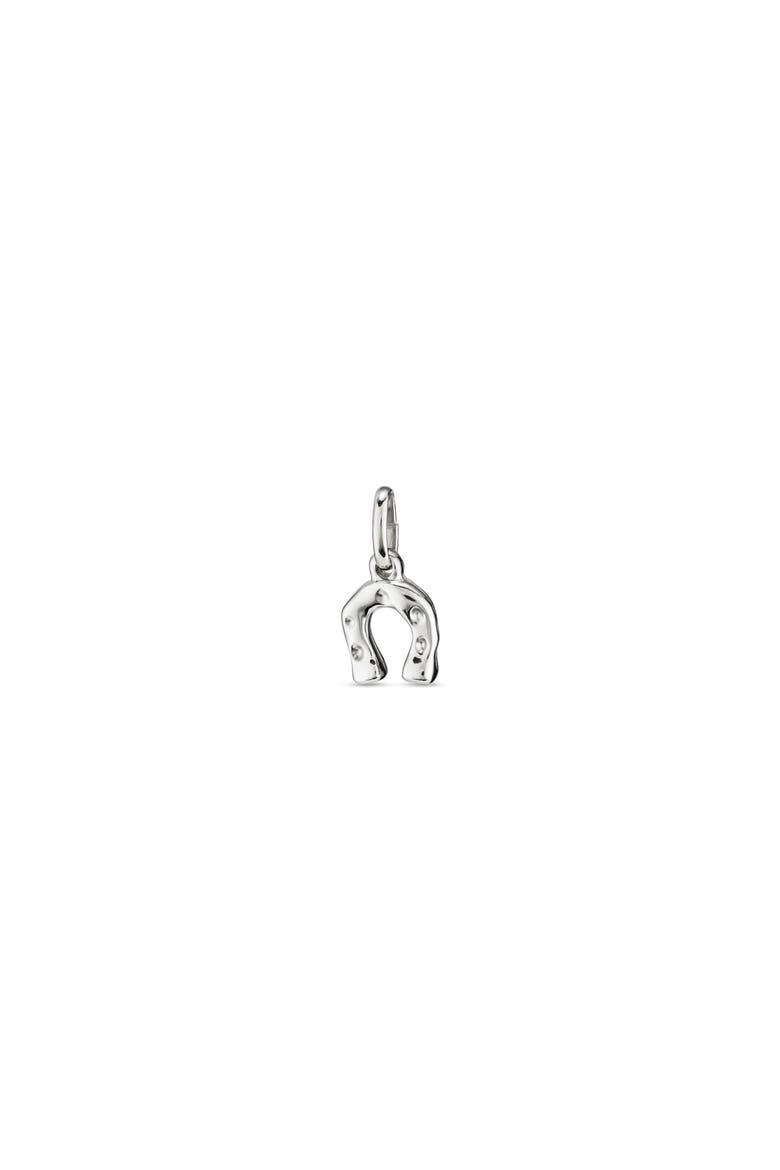 Sterling Silver Plated Horseshoe Charm, Main, color, Silver