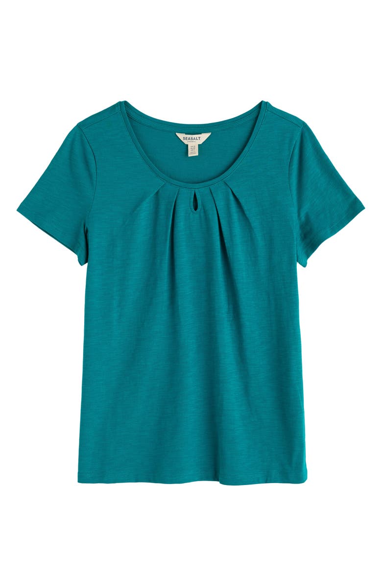 Seasalt Cornwall Appletree Keyhole Organic Cotton T-Shirt, Alternate, color, Deep Dive