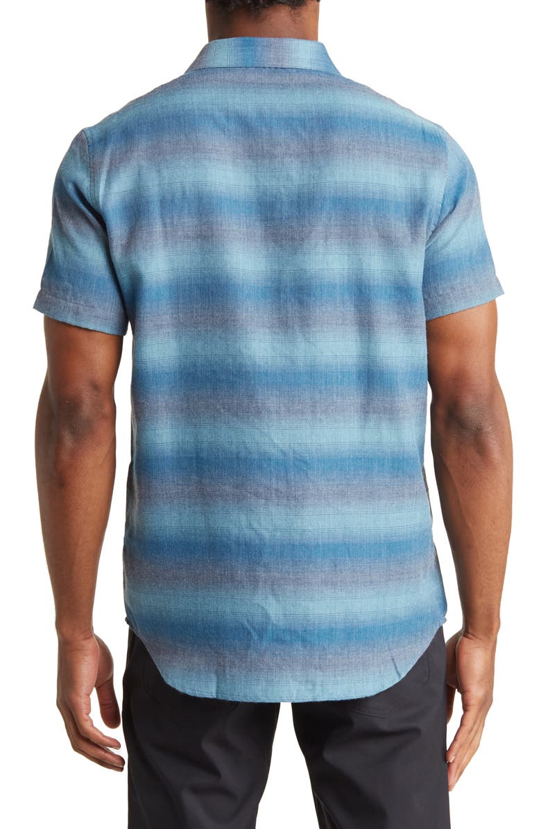 TravisMathew Neighbors Pool Short Sleeve Button-Up Shirt, Alternate, color, Insignia Blue