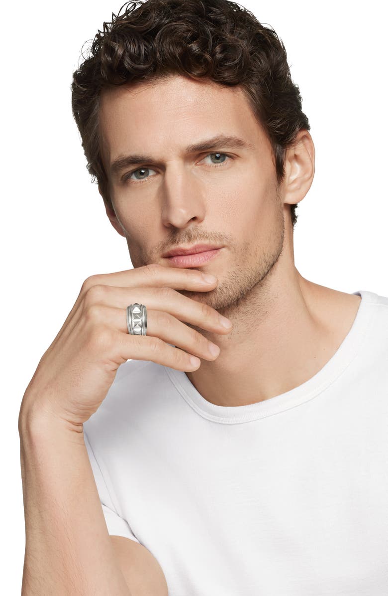 David Yurman Pyramid Signet Ring, Alternate, color, Silver