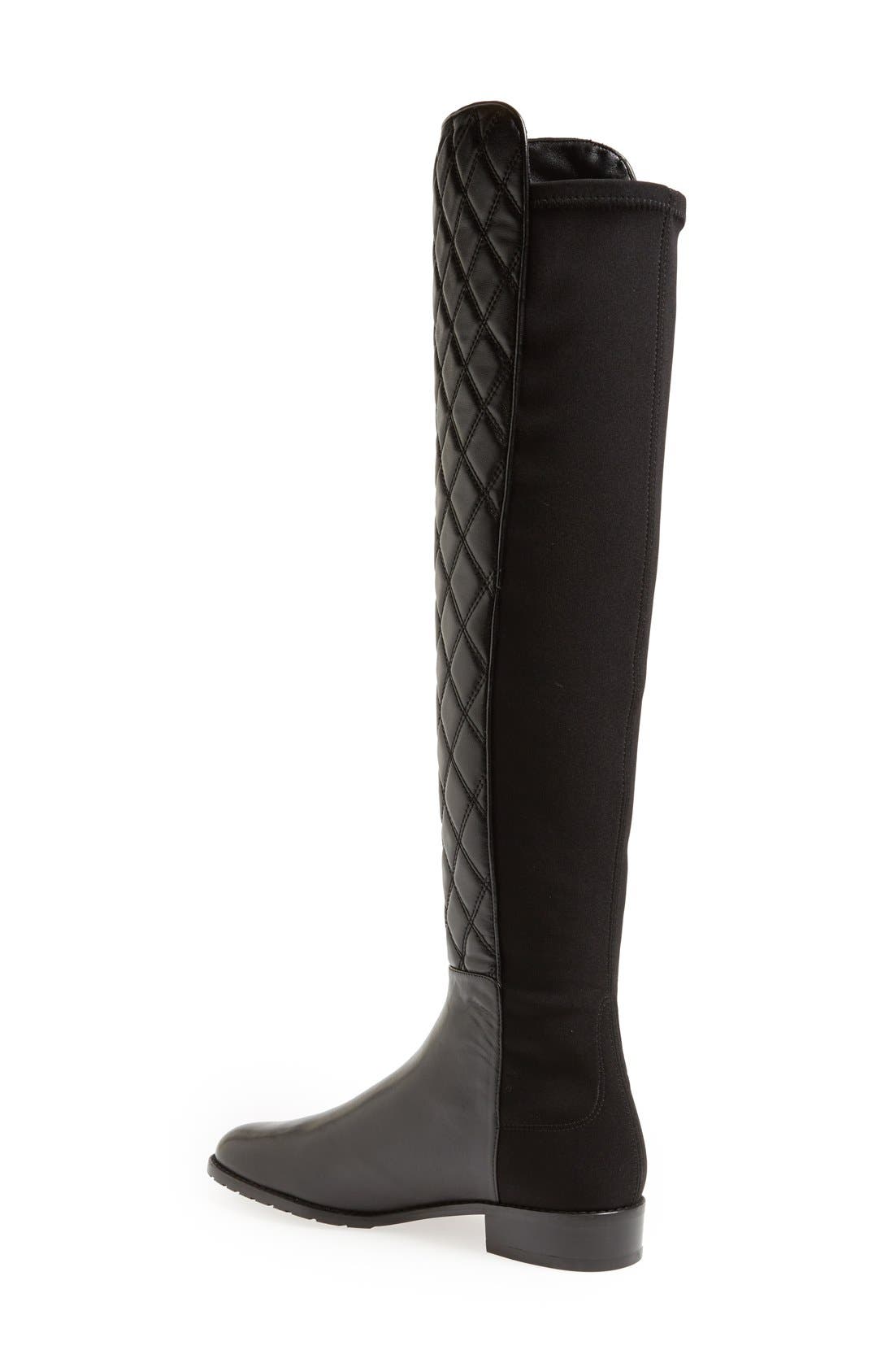 Stuart Weitzman 'Quiltboot' Nappa Leather Over the Knee Boot, Alternate, color, 