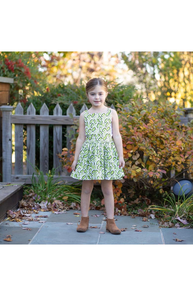 WORTHY THREADS Girls Pinafore Dress, Alternate, color, Pickles