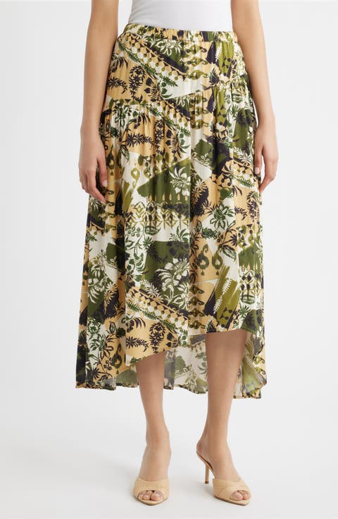Faux Wrap Midi Skirt