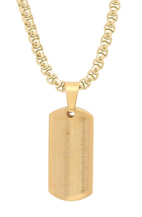 Lord's Prayer Inscribed Pendant Necklace