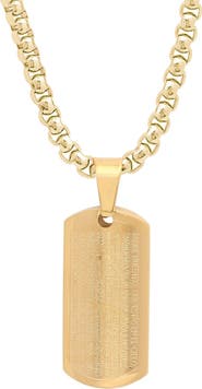 STEELTIME Lord's Prayer Inscribed Pendant Necklace