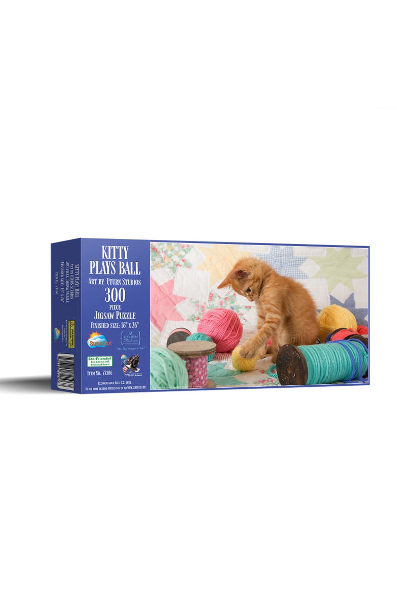 Sunsout Kitty Plays Ball 300 piece Jigsaw Puzzle for Adults, Main, color, Multicolor