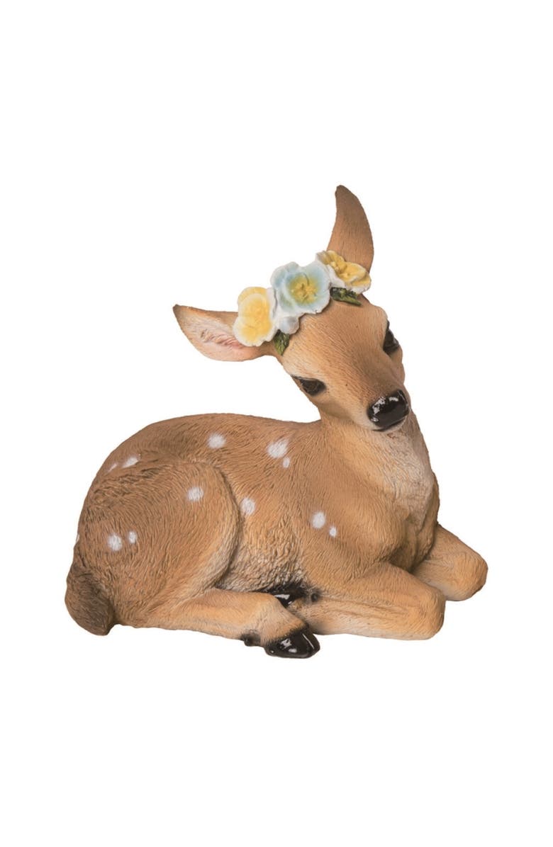 Transpac 4.9 Inch Brown Spring Sweet Fawn Figurine Decorative Object Polyresin for Spring Home Decor, Main, color, Brown