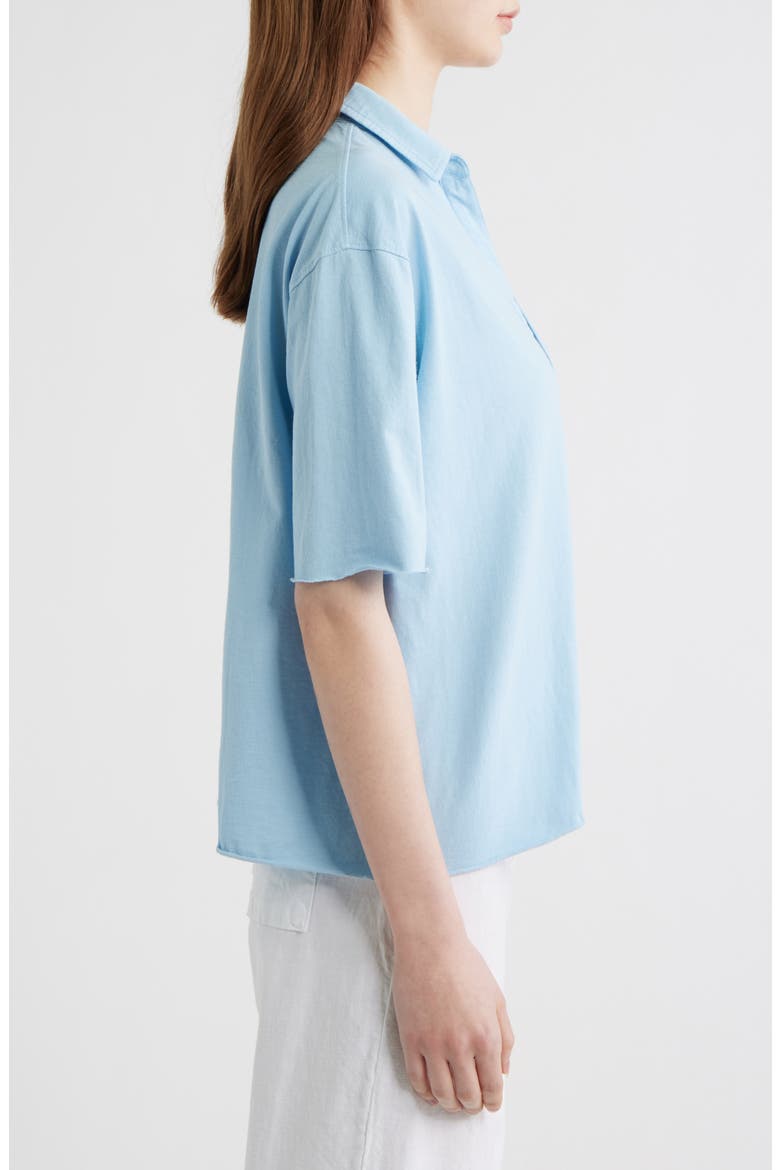 Patty Popover Cotton Top, Alternate, color, DIVE BLUE