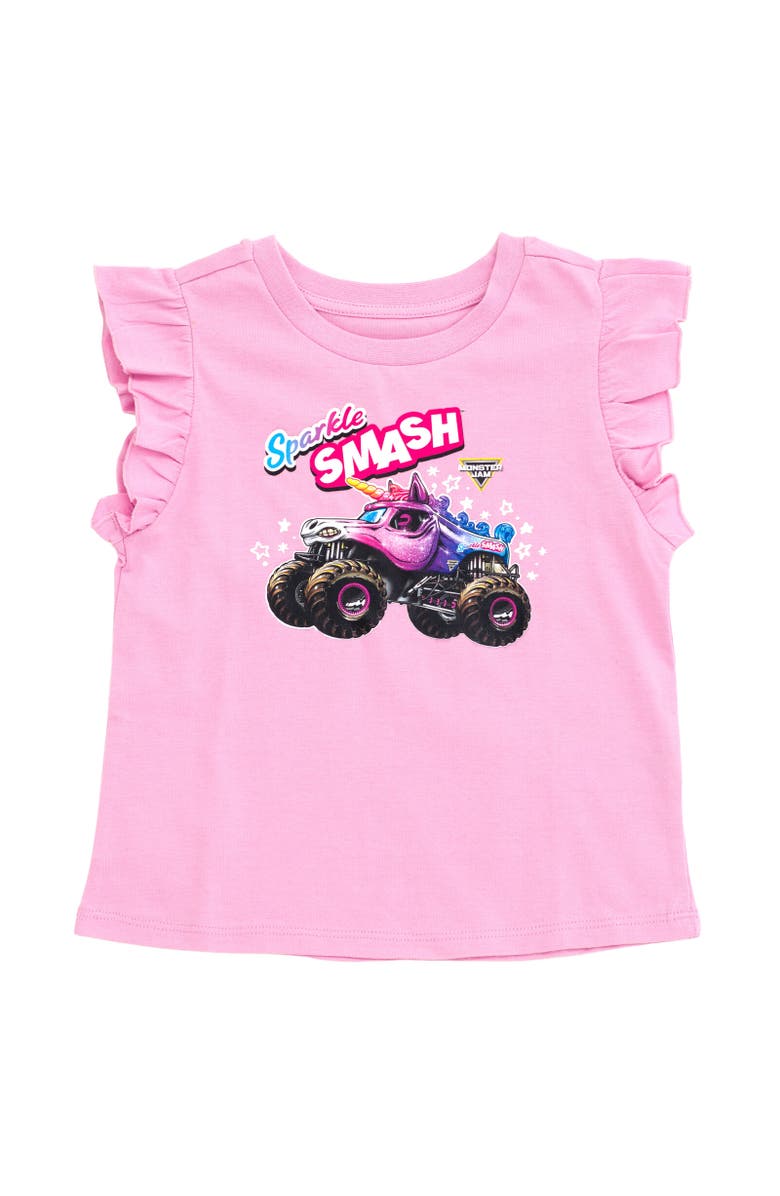 Monster Jam Sparkle Smash Tank Top Skirt & Bag Set, Alternate, color, Pink