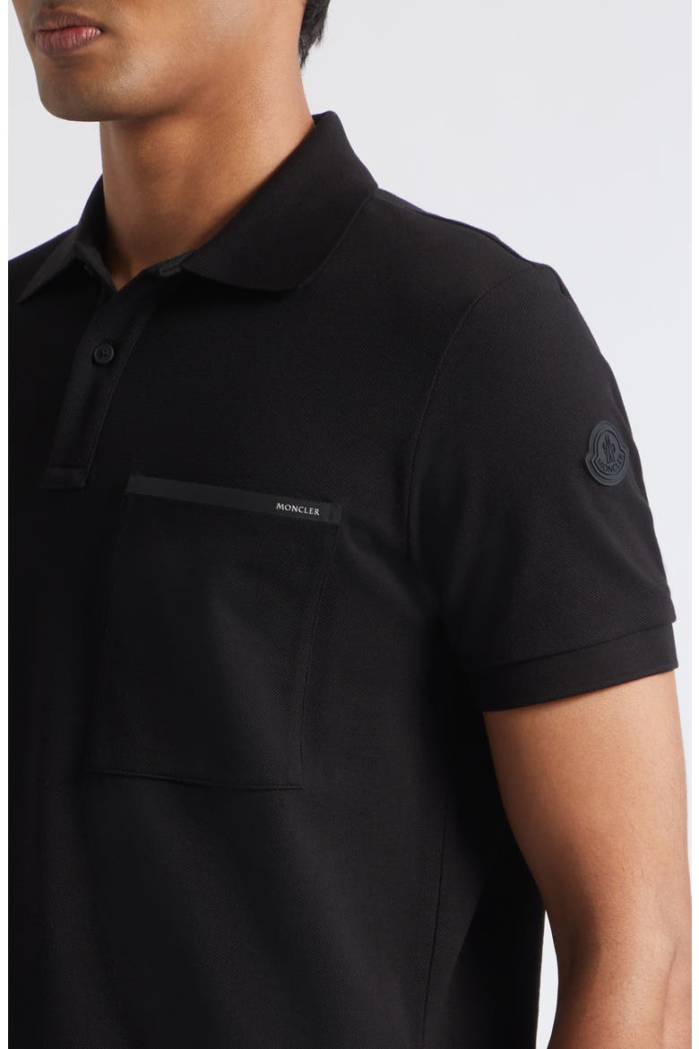 Cotton Polo, Alternate, color, BLACK