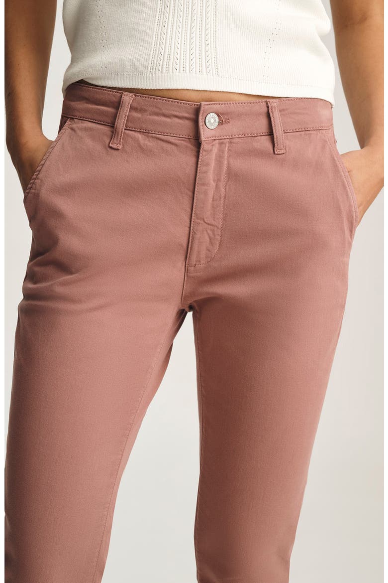 Kathleen Mid Rise Slim Stretch Twill Chino Pants, Alternate, color, OLD MAGENTA TWILL