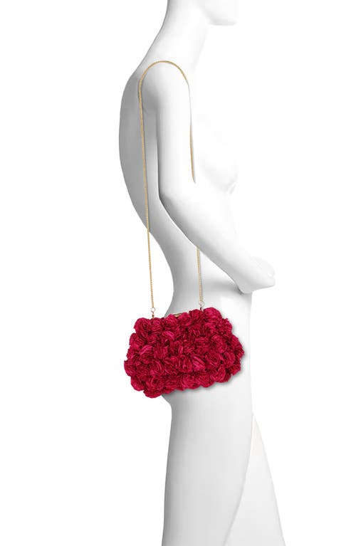 Badgley Mischka Lulu Mini Rose Cluster Pouch Clutch In Purple