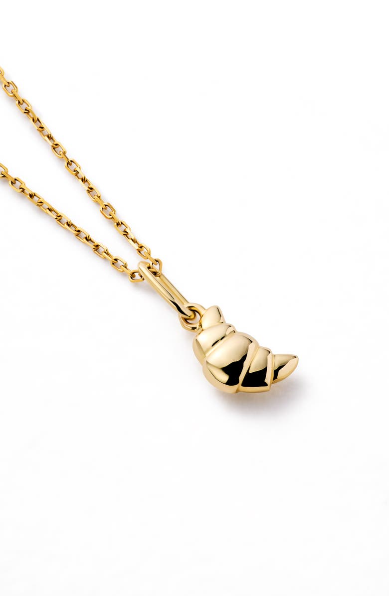 Ana Luisa Solid Yellow Gold - Croissant Charm Necklace, Alternate, color, Gold